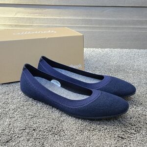 Allbirds Wool Tree Breezer Women's Ballet Flats NEW size 10.5 in Navy Blue